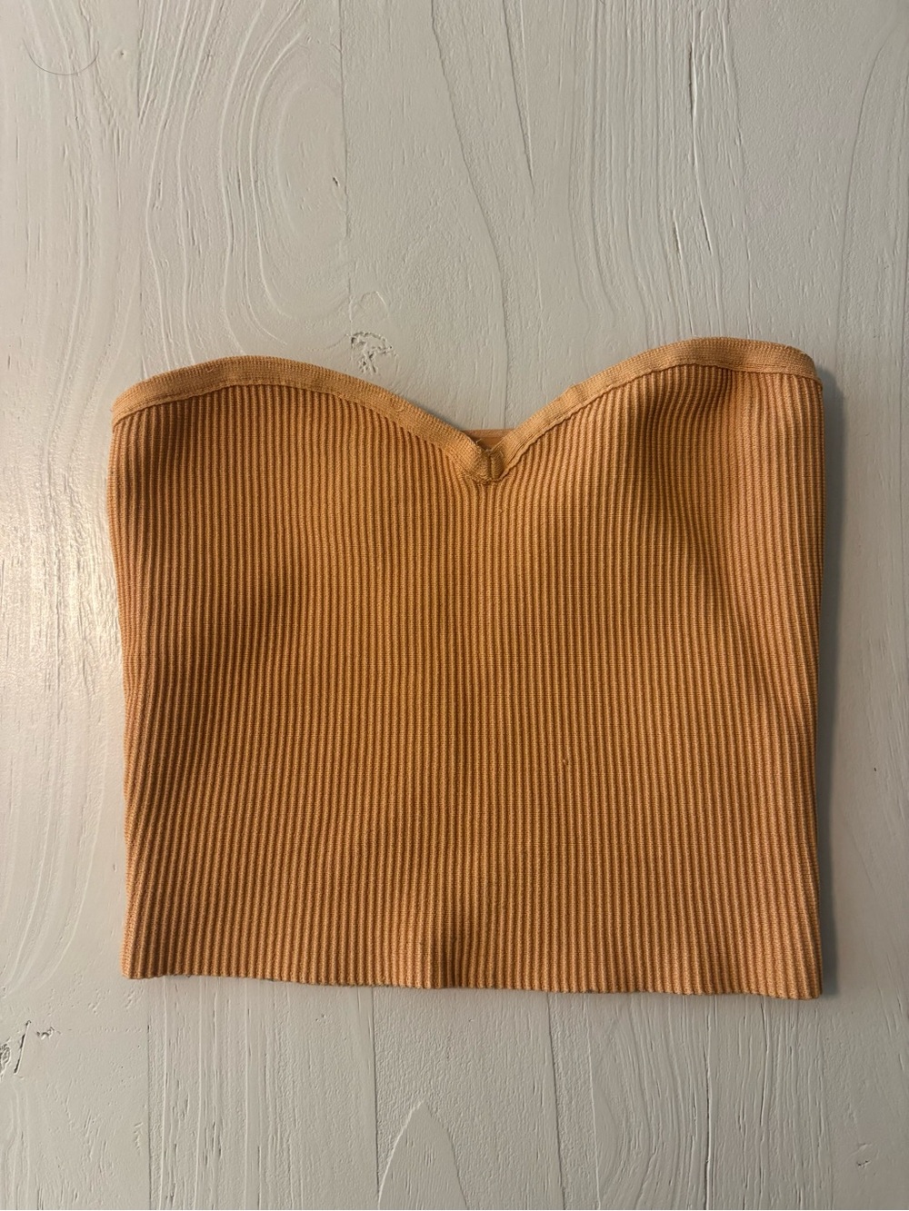 Aritzia Babaton Strapless Ribbed Tube Top in Warm Mustard